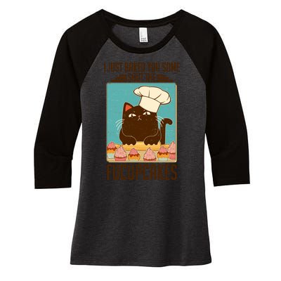 I Just Baked You Some Shut The Fucupcakes Cat Women's Tri-Blend 3/4-Sleeve Raglan Shirt