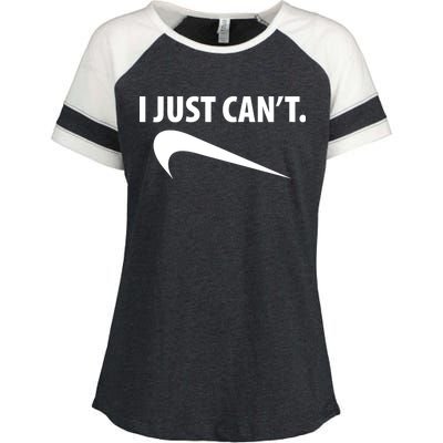 I Just Can't Funny Parody Enza Ladies Jersey Colorblock Tee