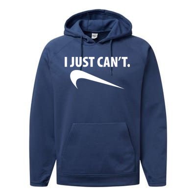 I Just Can't Funny Parody Performance Fleece Hoodie