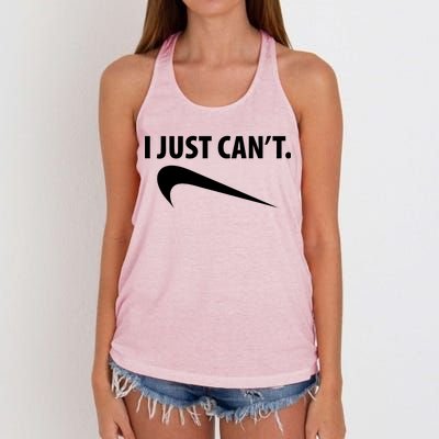 I Just Can't Funny Parody Women's Knotted Racerback Tank