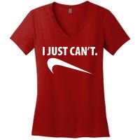 I Just Can't Funny Parody Women's V-Neck T-Shirt