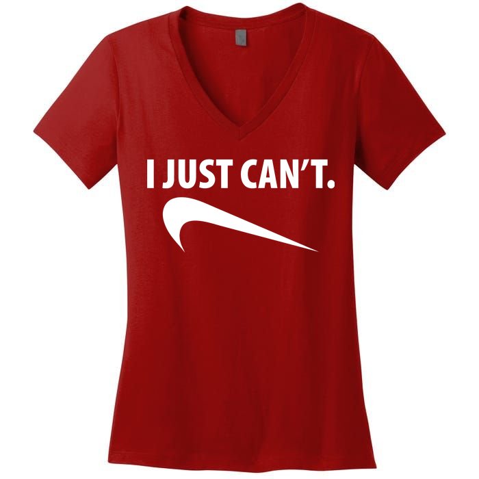 I Just Can't Funny Parody Women's V-Neck T-Shirt