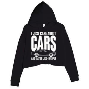 I Just Care About Cars and Maybe Like 4 People Crop Fleece Hoodie