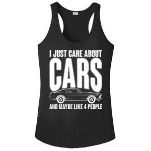 I Just Care About Cars and Maybe Like 4 People Ladies PosiCharge Competitor Racerback Tank