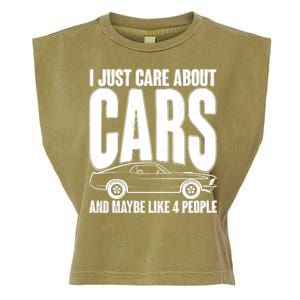 I Just Care About Cars and Maybe Like 4 People Garment-Dyed Women's Muscle Tee