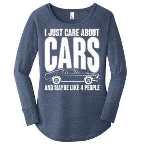 I Just Care About Cars and Maybe Like 4 People Women's Perfect Tri Tunic Long Sleeve Shirt