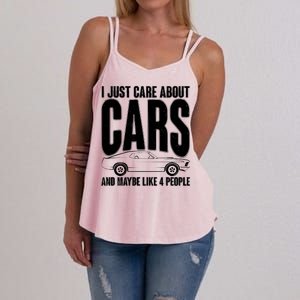 I Just Care About Cars and Maybe Like 4 People Women's Strappy Tank