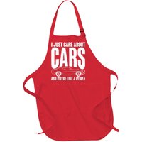 I Just Care About Cars and Maybe Like 4 People Full-Length Apron With Pockets