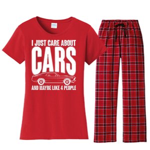 I Just Care About Cars and Maybe Like 4 People Women's Flannel Pajama Set