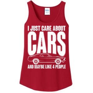 I Just Care About Cars and Maybe Like 4 People Ladies Essential Tank