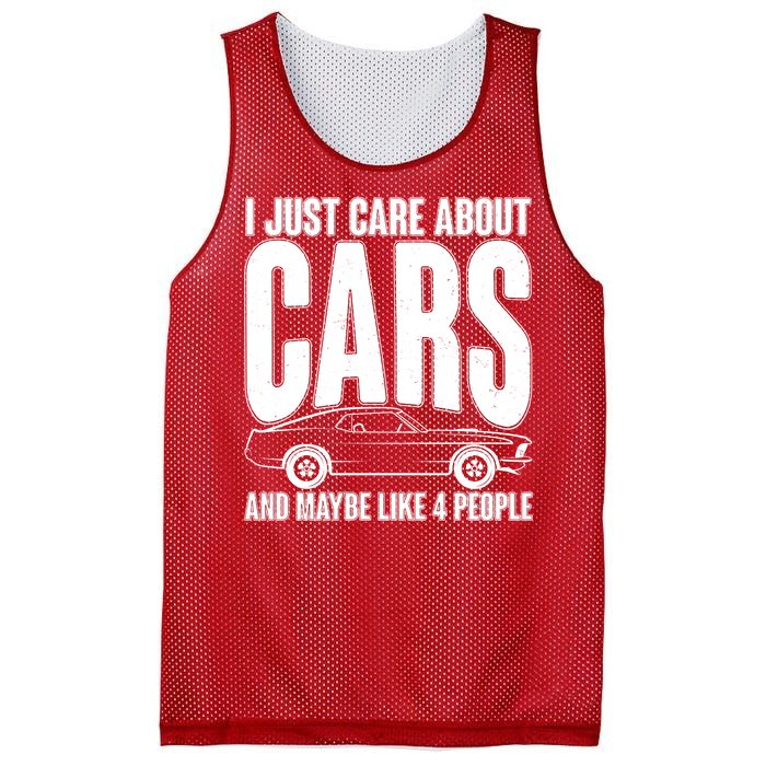 I Just Care About Cars and Maybe Like 4 People Mesh Reversible Basketball Jersey Tank