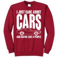 I Just Care About Cars and Maybe Like 4 People Tall Sweatshirt