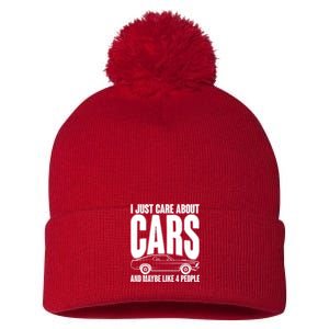 I Just Care About Cars and Maybe Like 4 People Pom Pom 12in Knit Beanie