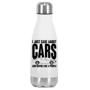 I Just Care About Cars and Maybe Like 4 People Stainless Steel Insulated Water Bottle