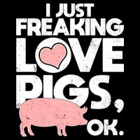 I Just Freaking Love Pigs OK V-Neck T-Shirt