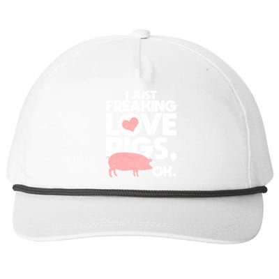 I Just Freaking Love Pigs OK Snapback Five-Panel Rope Hat