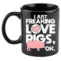I Just Freaking Love Pigs OK 11oz C Handle Ceramic Mug