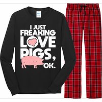 I Just Freaking Love Pigs OK Long Sleeve Pajama Set