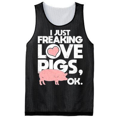 I Just Freaking Love Pigs OK Mesh Reversible Basketball Jersey Tank