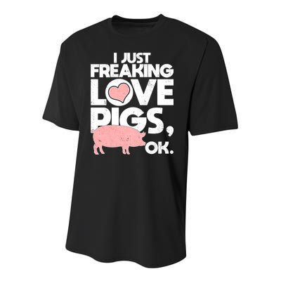 I Just Freaking Love Pigs OK Youth Performance Sprint T-Shirt