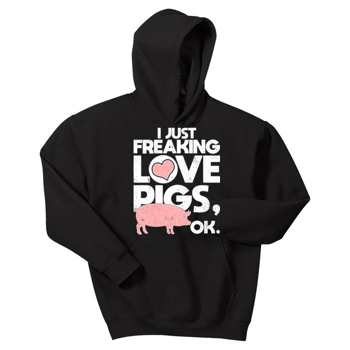 I Just Freaking Love Pigs OK Kids Hoodie