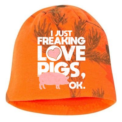 I Just Freaking Love Pigs OK Kati - Camo Knit Beanie