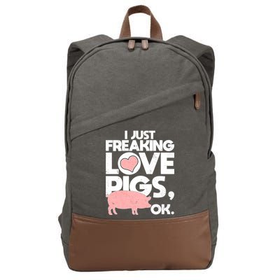 I Just Freaking Love Pigs OK Cotton Canvas Backpack