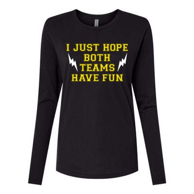 I Just Hope Both Teams Win Womens Cotton Relaxed Long Sleeve T-Shirt