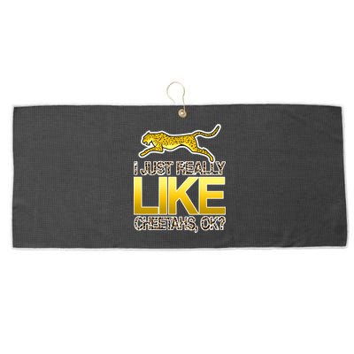 I Just Like Cheetahs Ok Large Microfiber Waffle Golf Towel