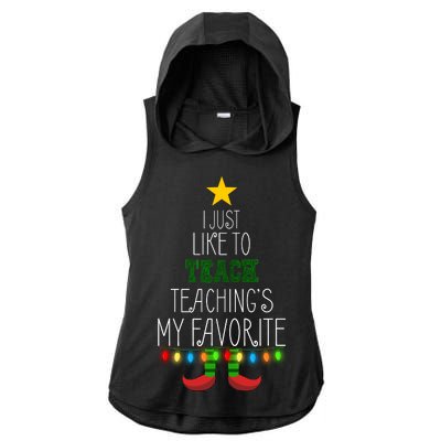 I Just Like To Teach, Teachings My Favorite Ladies PosiCharge Tri-Blend Wicking Draft Hoodie Tank