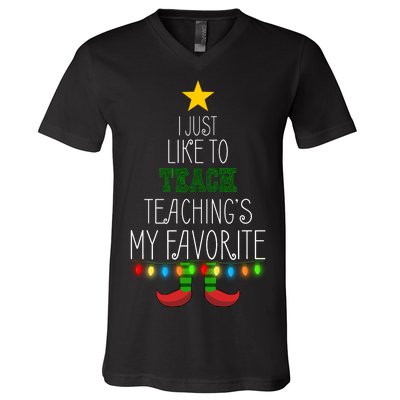 I Just Like To Teach, Teachings My Favorite V-Neck T-Shirt