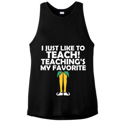 I Just like to Teach Teaching's My Favorite Elves Ladies PosiCharge Tri-Blend Wicking Tank