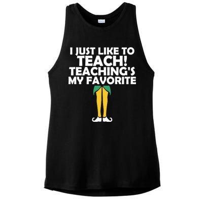 I Just like to Teach Teaching's My Favorite Elves Ladies PosiCharge Tri-Blend Wicking Tank