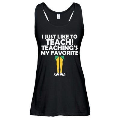 I Just like to Teach Teaching's My Favorite Elves Ladies Essential Flowy Tank
