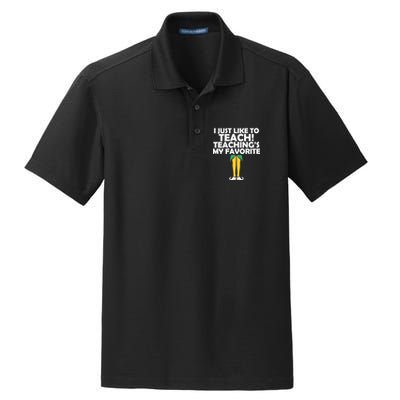 I Just like to Teach Teaching's My Favorite Elves Dry Zone Grid Polo