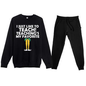 I Just like to Teach Teaching's My Favorite Elves Premium Crewneck Sweatsuit Set