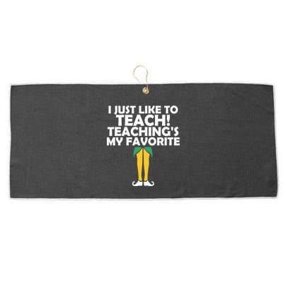 I Just like to Teach Teaching's My Favorite Elves Large Microfiber Waffle Golf Towel