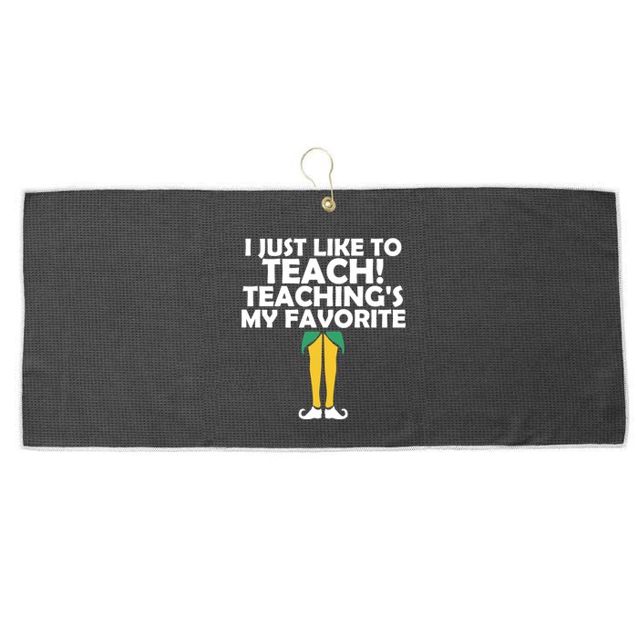 I Just like to Teach Teaching's My Favorite Elves Large Microfiber Waffle Golf Towel