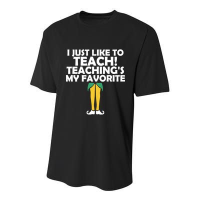 I Just like to Teach Teaching's My Favorite Elves Youth Performance Sprint T-Shirt