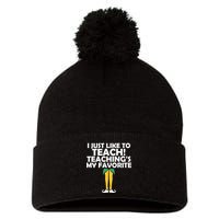 I Just like to Teach Teaching's My Favorite Elves Pom Pom 12in Knit Beanie