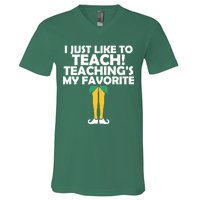 I Just like to Teach Teaching's My Favorite Elves V-Neck T-Shirt