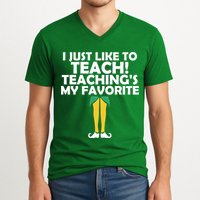 I Just like to Teach Teaching's My Favorite Elves V-Neck T-Shirt