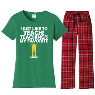 I Just like to Teach Teaching's My Favorite Elves Women's Flannel Pajama Set