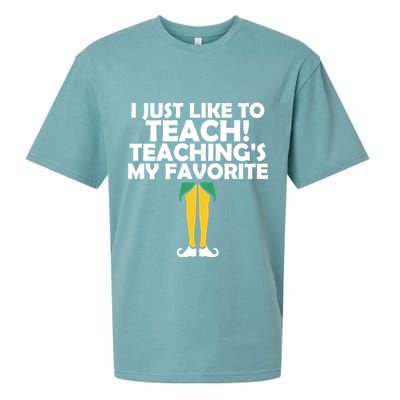 I Just like to Teach Teaching's My Favorite Elves Sueded Cloud Jersey T-Shirt