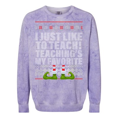 I Just Like To Teach Ugly Christmas Sweaters For Teachers Colorblast Crewneck Sweatshirt