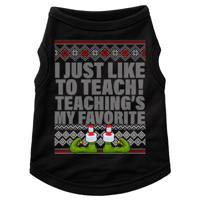 I Just Like To Teach Ugly Christmas Sweaters For Teachers Doggie Tank