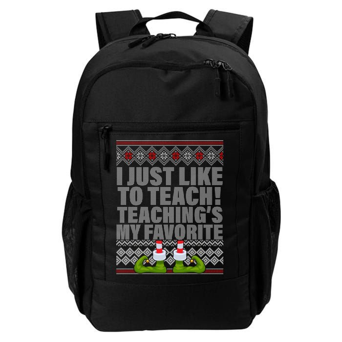 I Just Like To Teach Ugly Christmas Sweaters For Teachers Backpack
