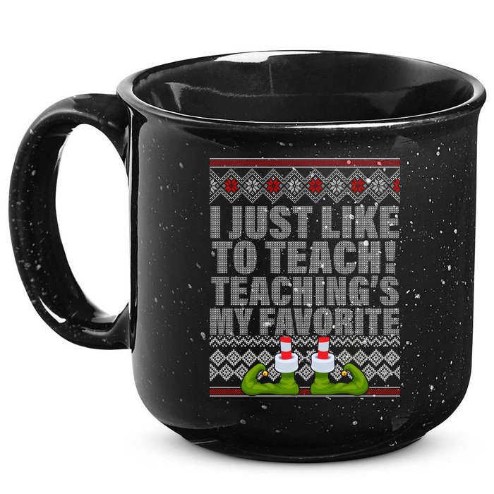 I Just Like To Teach Ugly Christmas Sweaters For Teachers 15oz Campfire Ceramic Mug