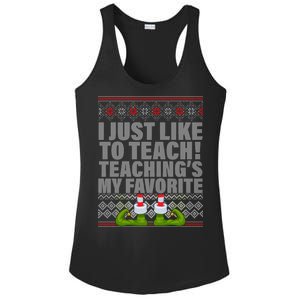 I Just Like To Teach Ugly Christmas Sweaters For Teachers Ladies PosiCharge Competitor Racerback Tank