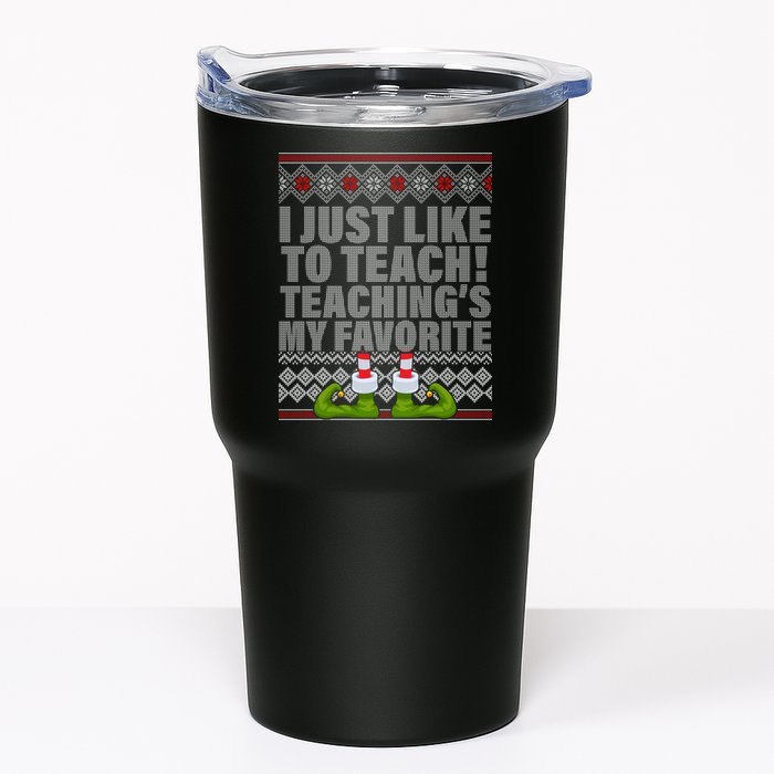 I Just Like To Teach Ugly Christmas Sweaters For Teachers Tumbler